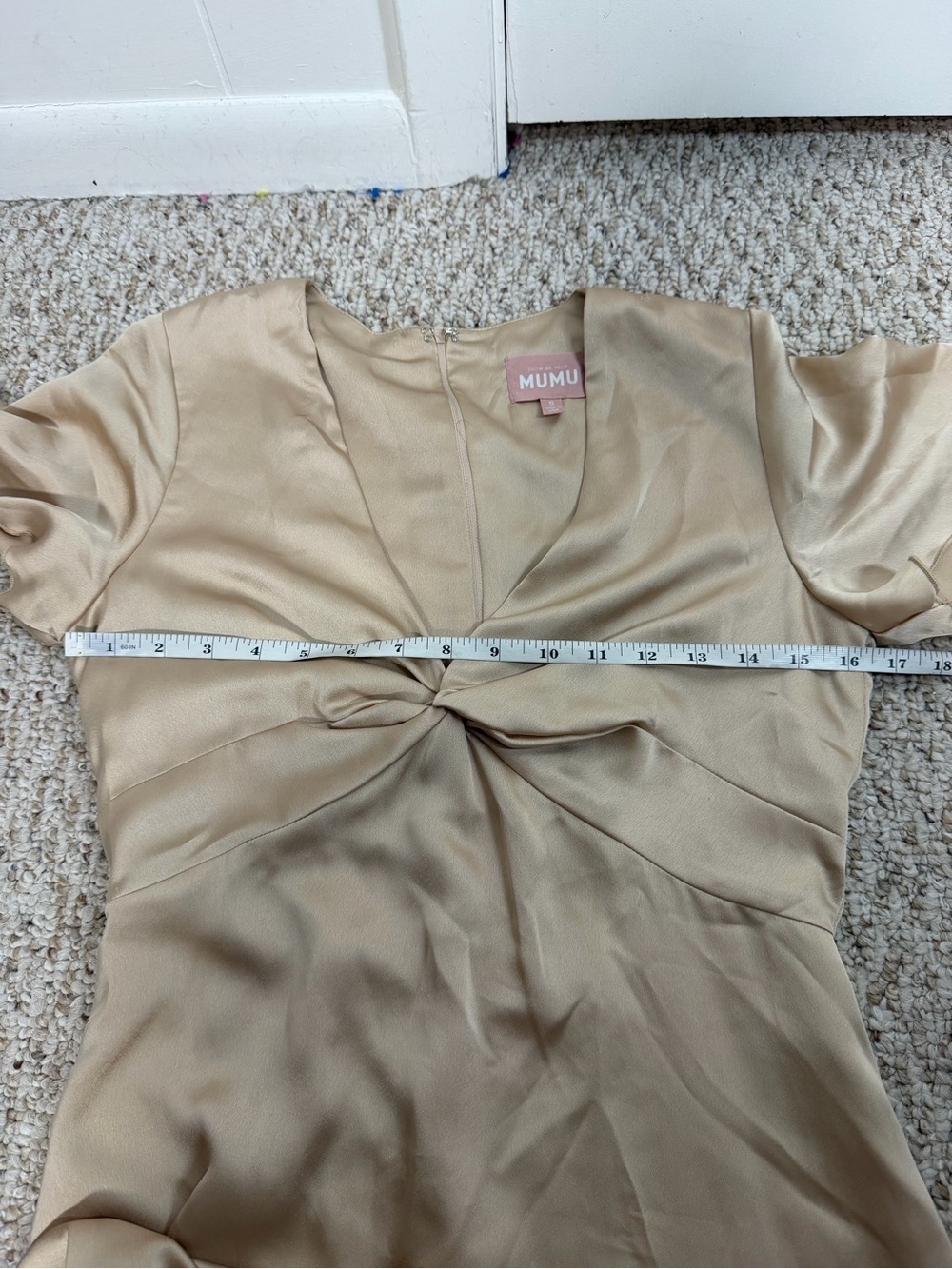 Show Me Your MuMu Gold-Tan Twist-Front Maxi Dress size S - Picture 4 of 5